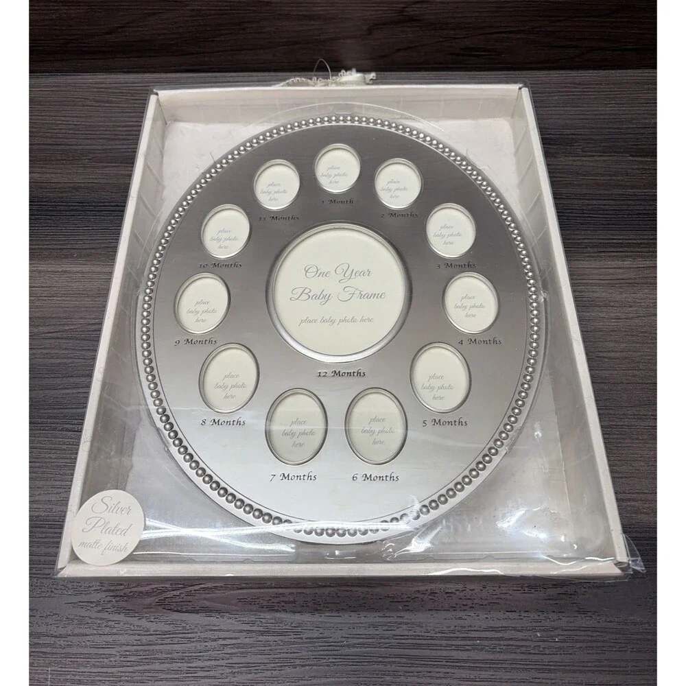 Baby Essentials First Year Baby Photo Frame in Silver-Plated